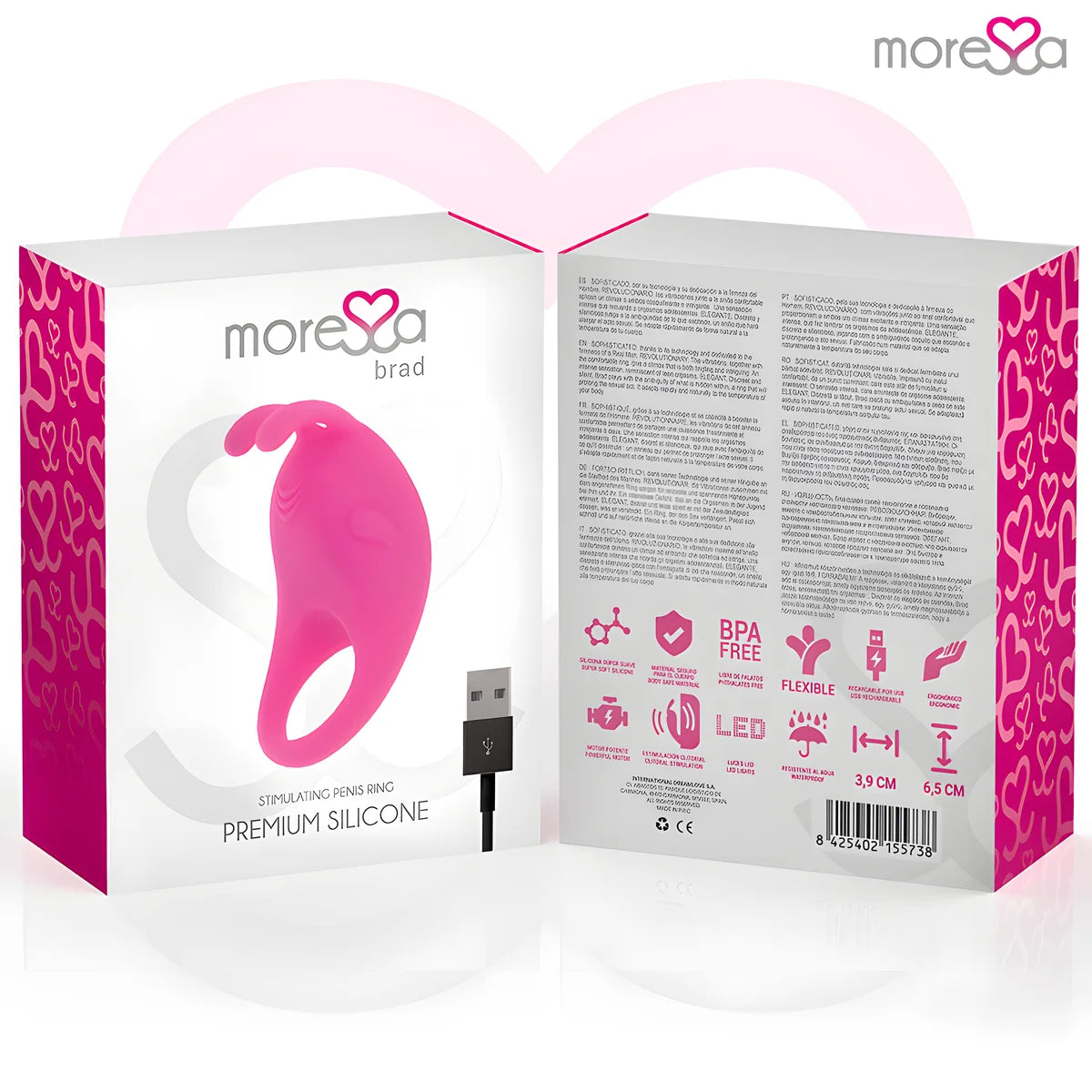 moressa brad premium silicone rechargeable rose