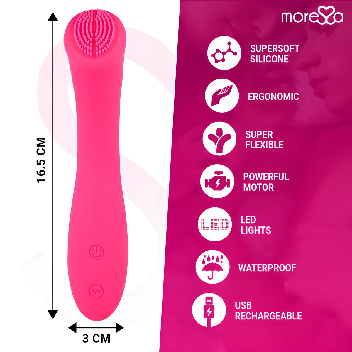 moressa celso rechargeable en silicone premium