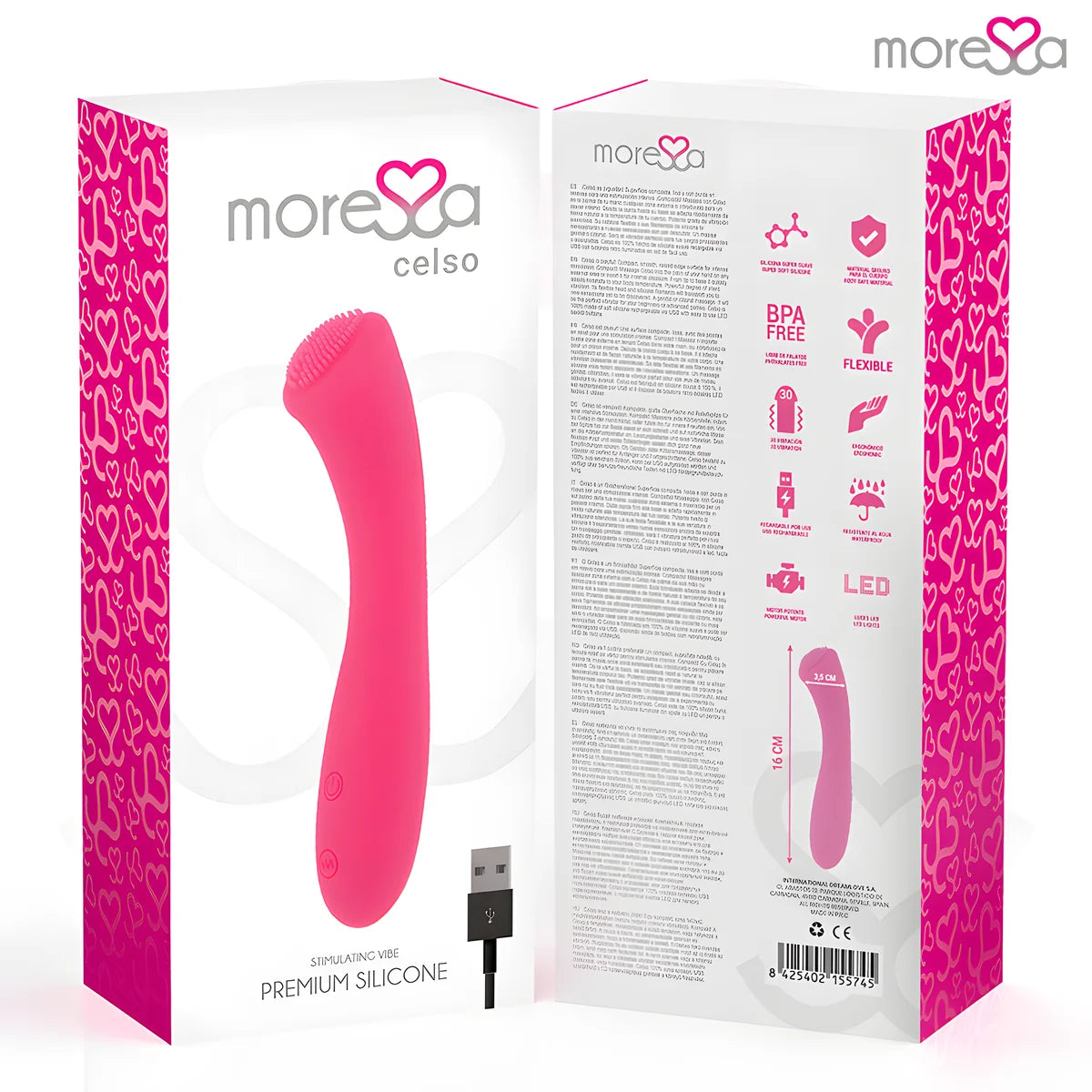 moressa celso rechargeable en silicone premium
