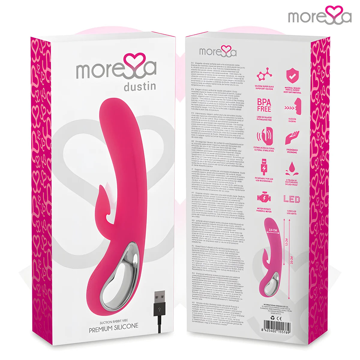 moressa dustin rechargeable en silicone premium
