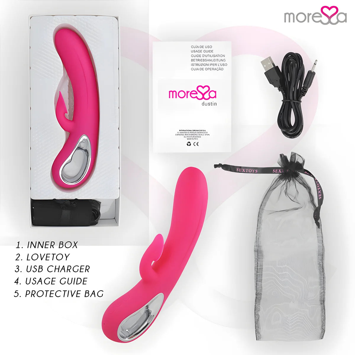 moressa dustin rechargeable en silicone premium
