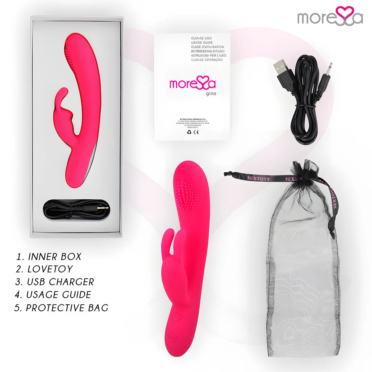 moressa gino rechargeable en silicone premium