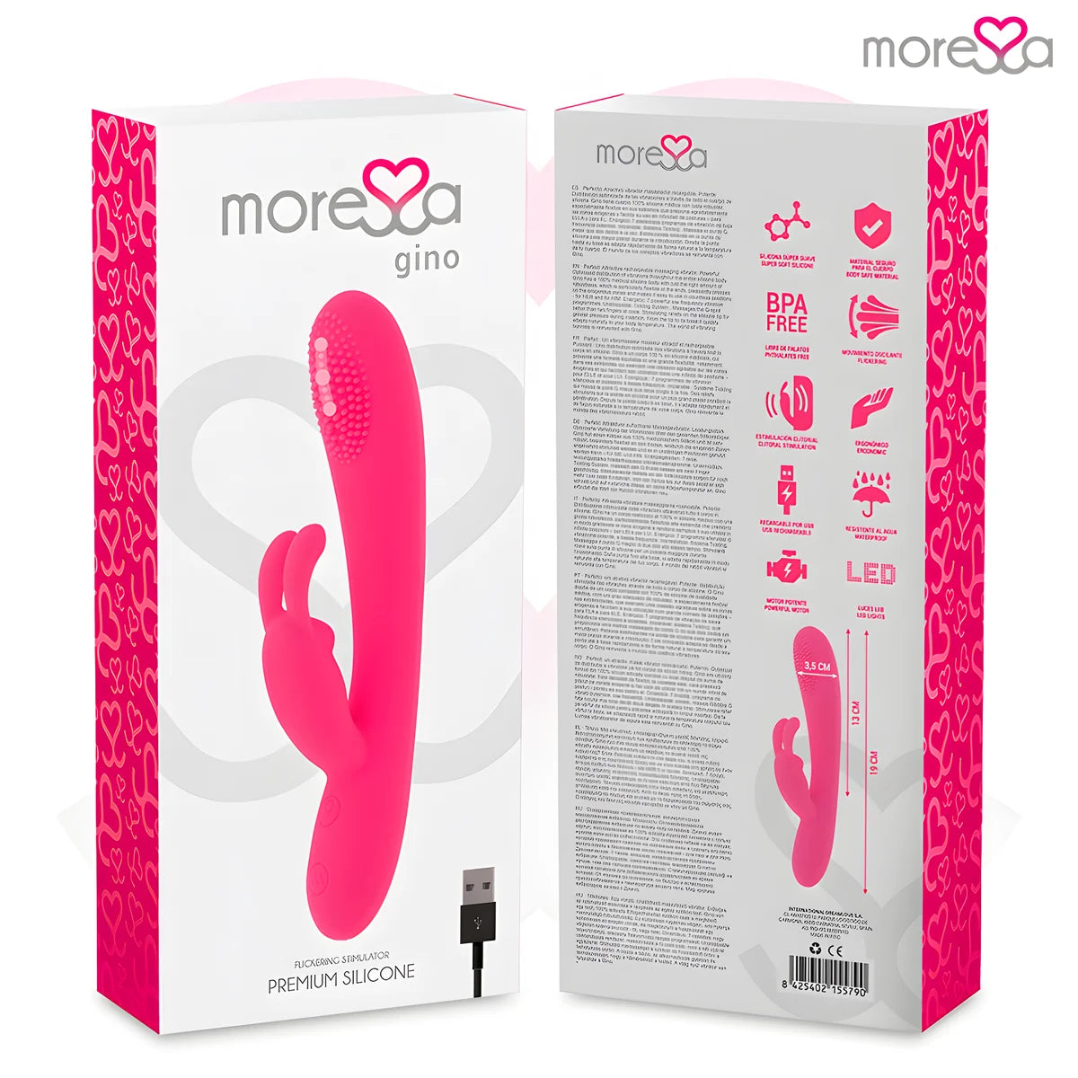 moressa gino rechargeable en silicone premium
