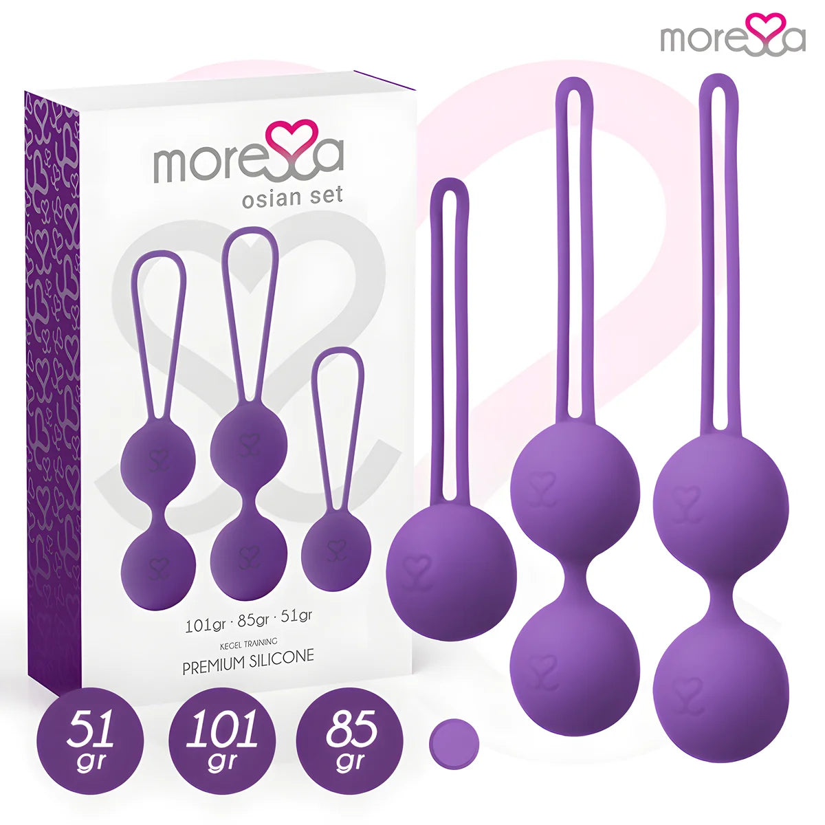 moressa osian set premium silicone lilas
