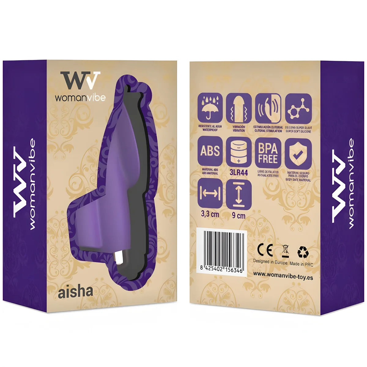 womanvibe finger de stimulateur en silicone aisha femme