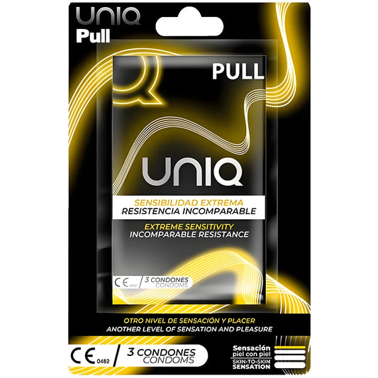 uniq pull preservatifs sans latex avec bandes 3 unites