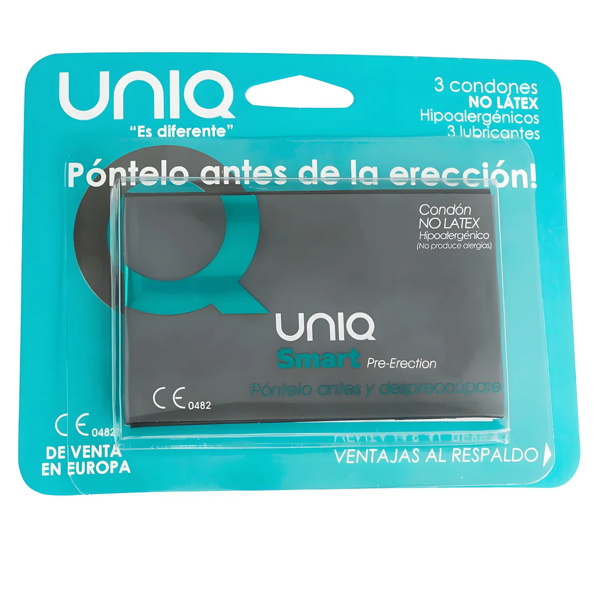 uniq smart latex free pre erection condoms 3 units