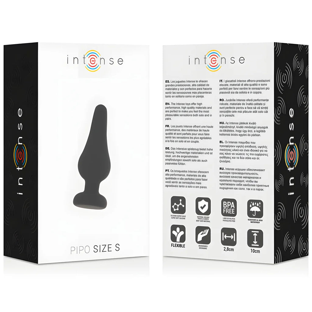 intense plug anal pipo s silicone noir 9 8 cm