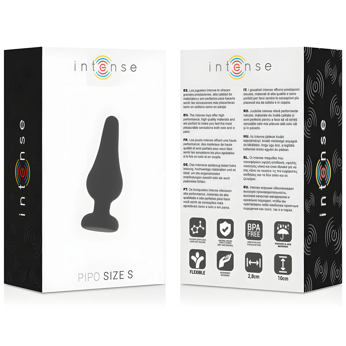 intense plug anal pipo s silicone noir 9 8 cm