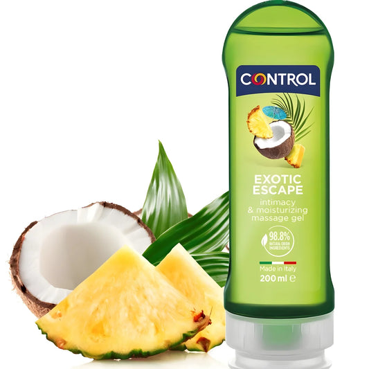 control 2 en 1 massage plaisir exotique 200 ml