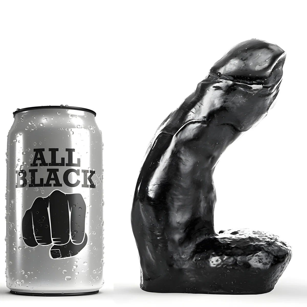 all black gode realiste 15 cm