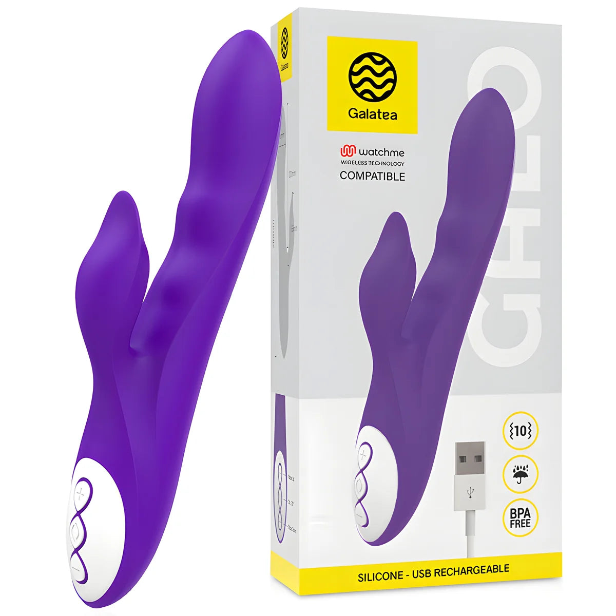 galatea vibrateur galo lilas compatible avec la technologie sans fil watchme