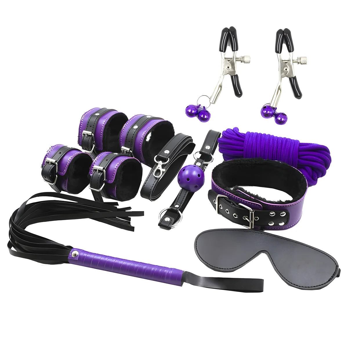 secretplay bdsm set 8pcs purble noir