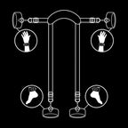 fetish submissive position maitre avec 4 menottes doublees de noprene