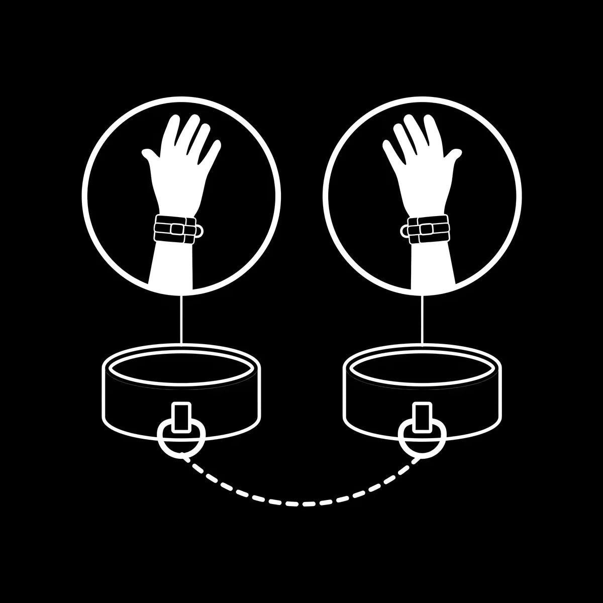 fetish submissive menottes en cuir vegetalien avec doublure en noprene