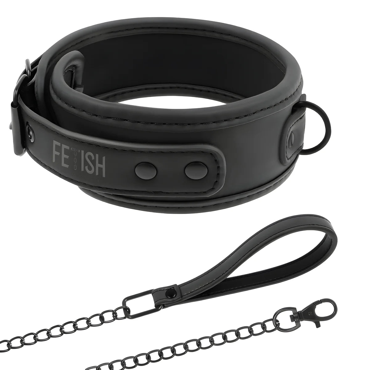 fetish submissive collier chaine doublure en noprene