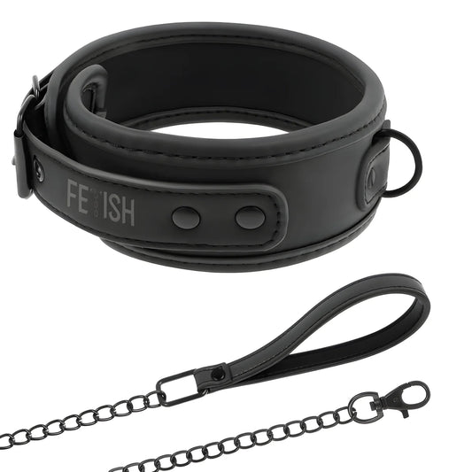 fetish submissive collier chaine doublure en noprene