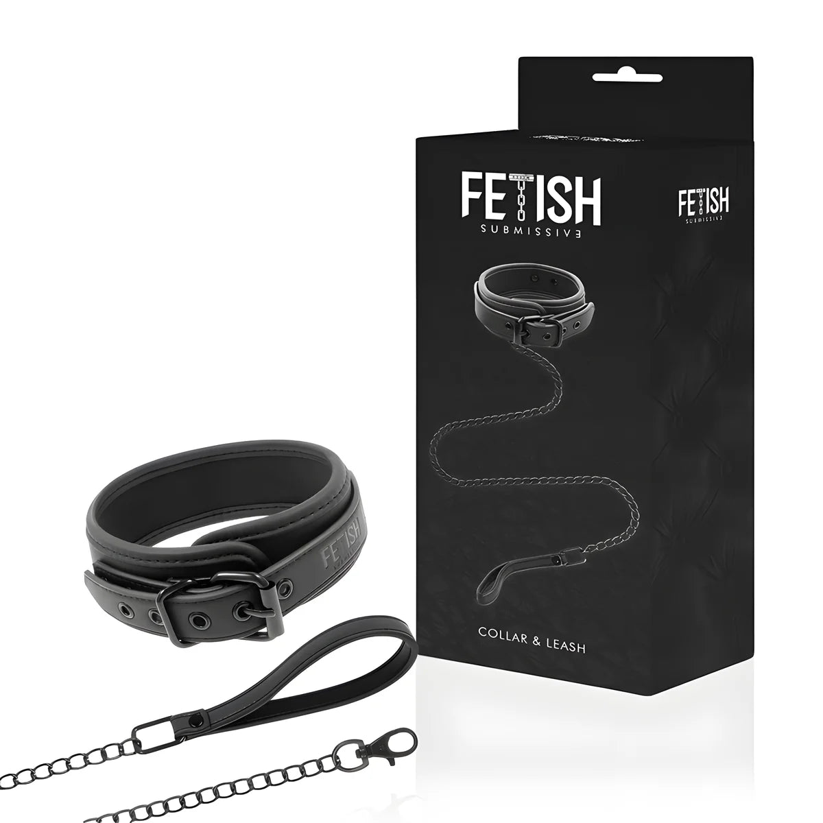 fetish submissive collier chaine doublure en noprene