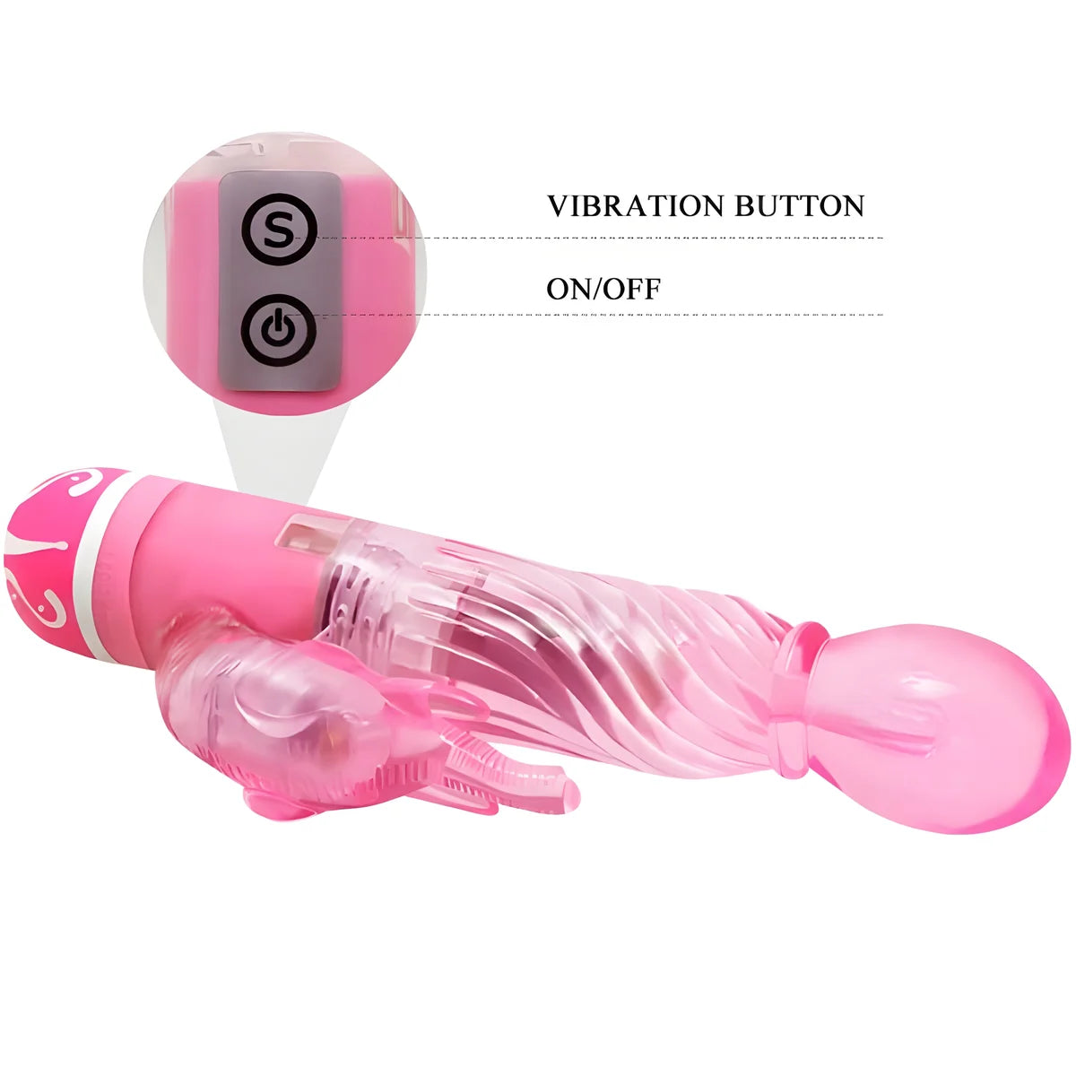 baile vibrateur multivitesses avec stimulateur rose