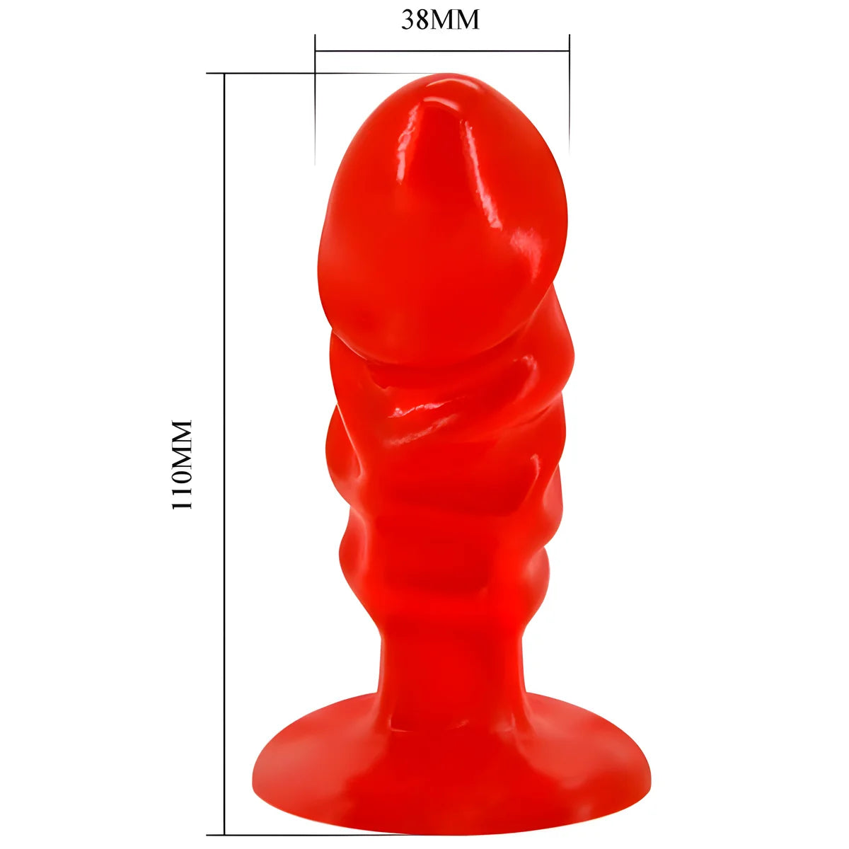 baile plug anal unisexe avec ventouse rouge