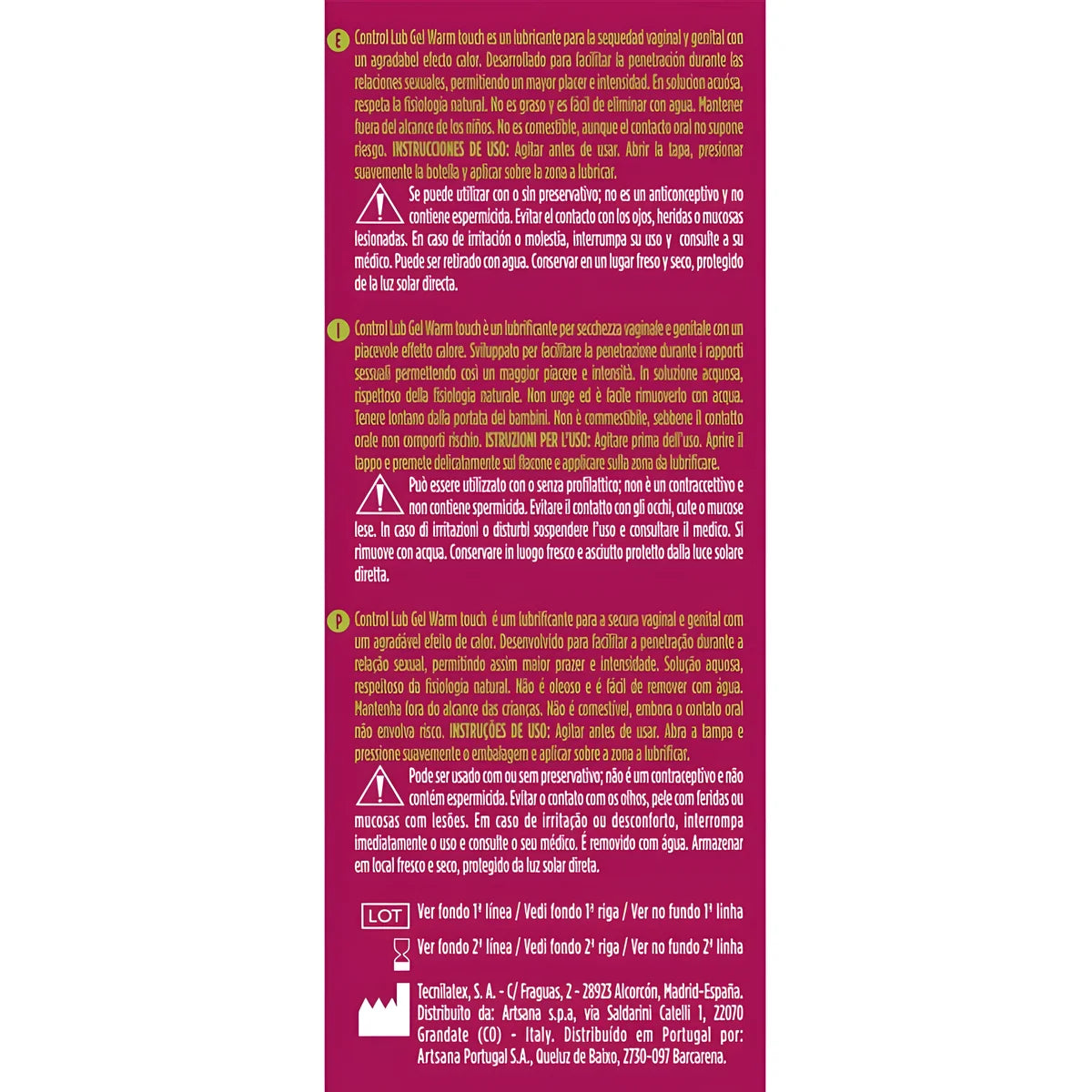 control gel lubrifiant effet chaleur lub 75 ml