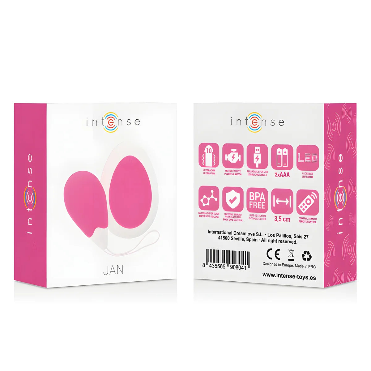 intense vibrateur jan egg telecommande rose