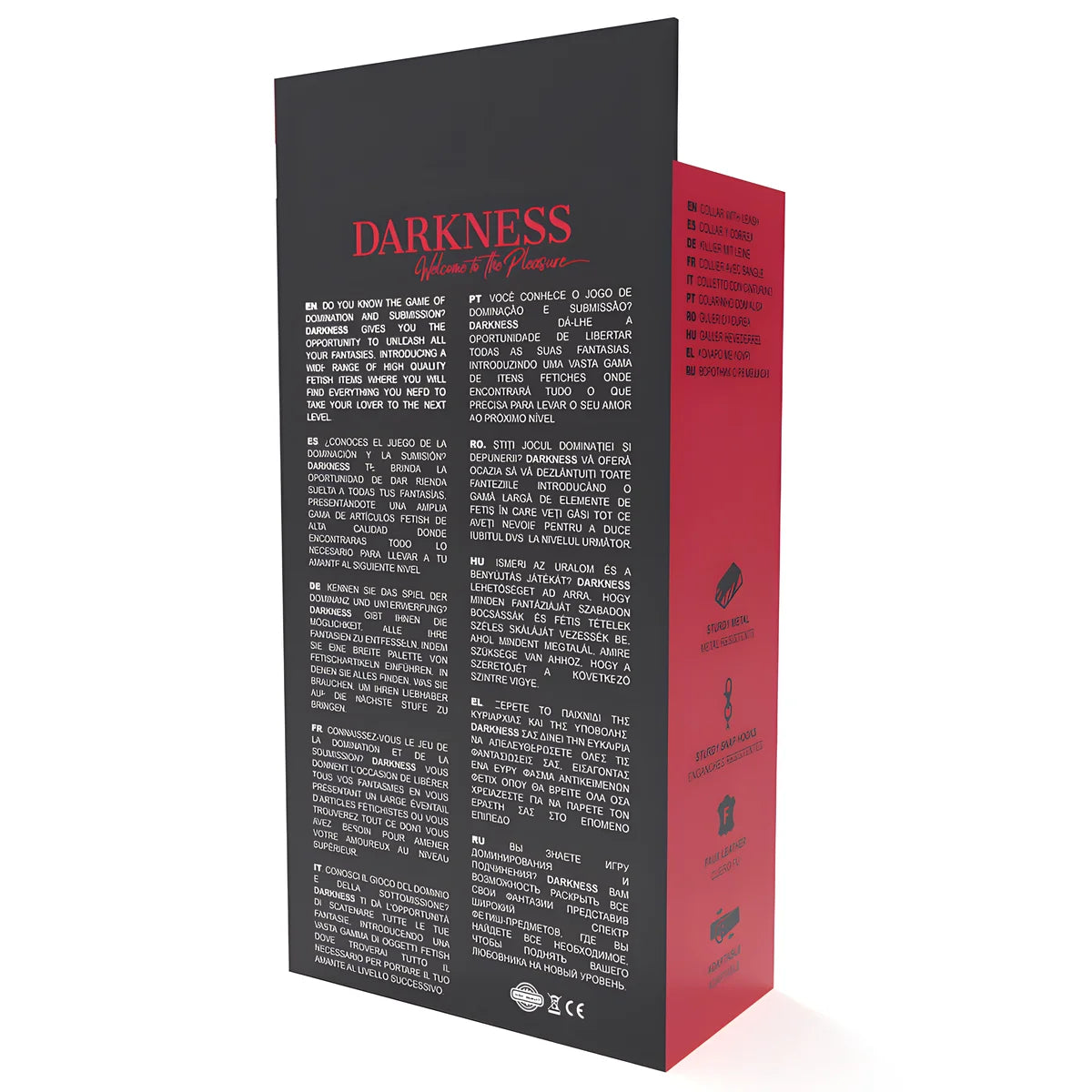 darkness collier de posture avec chaine en cuir