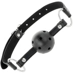 Bâillon boule à lanières cuir ajustables — angle alternatif