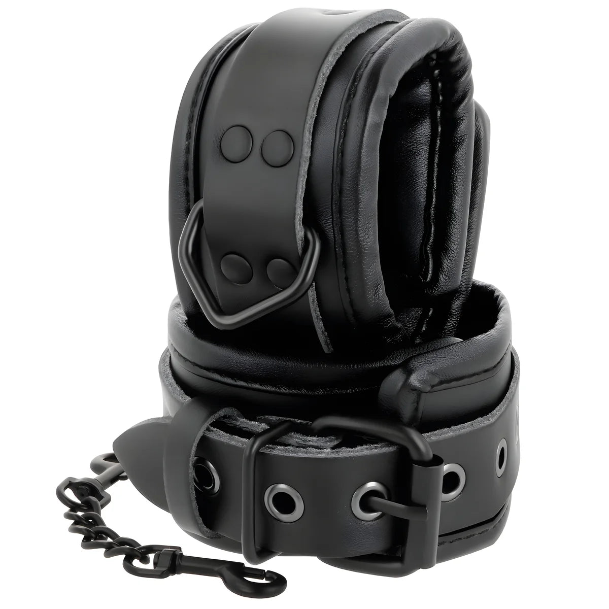 darkness menottes reglables en cuir noir