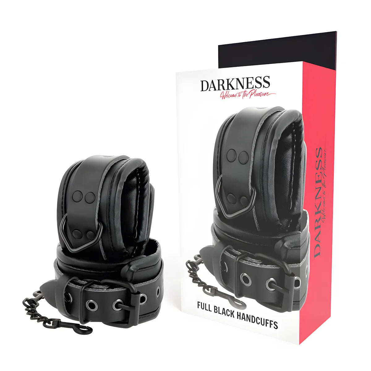 darkness menottes reglables en cuir noir