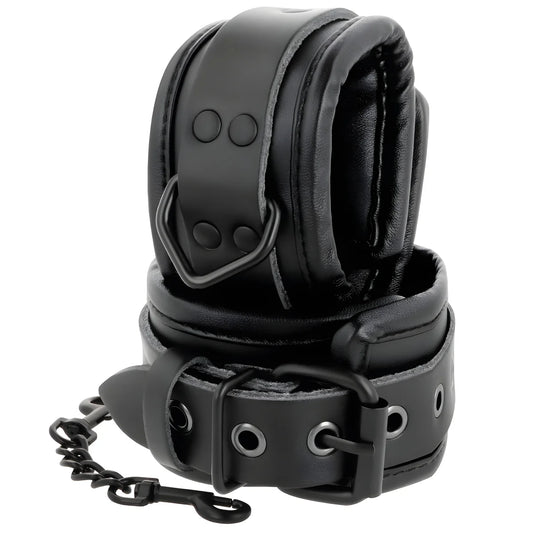darkness menottes de cheville ajustables cuir noir