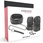 darkness menottes et collier en cuir noir