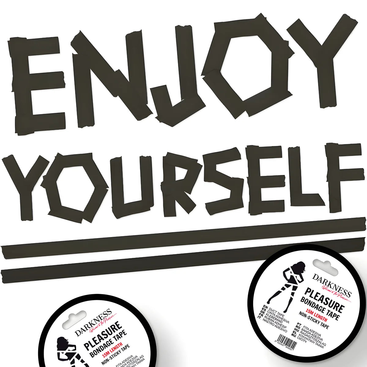 darkness ruban de bondage noir non adhesif 15m