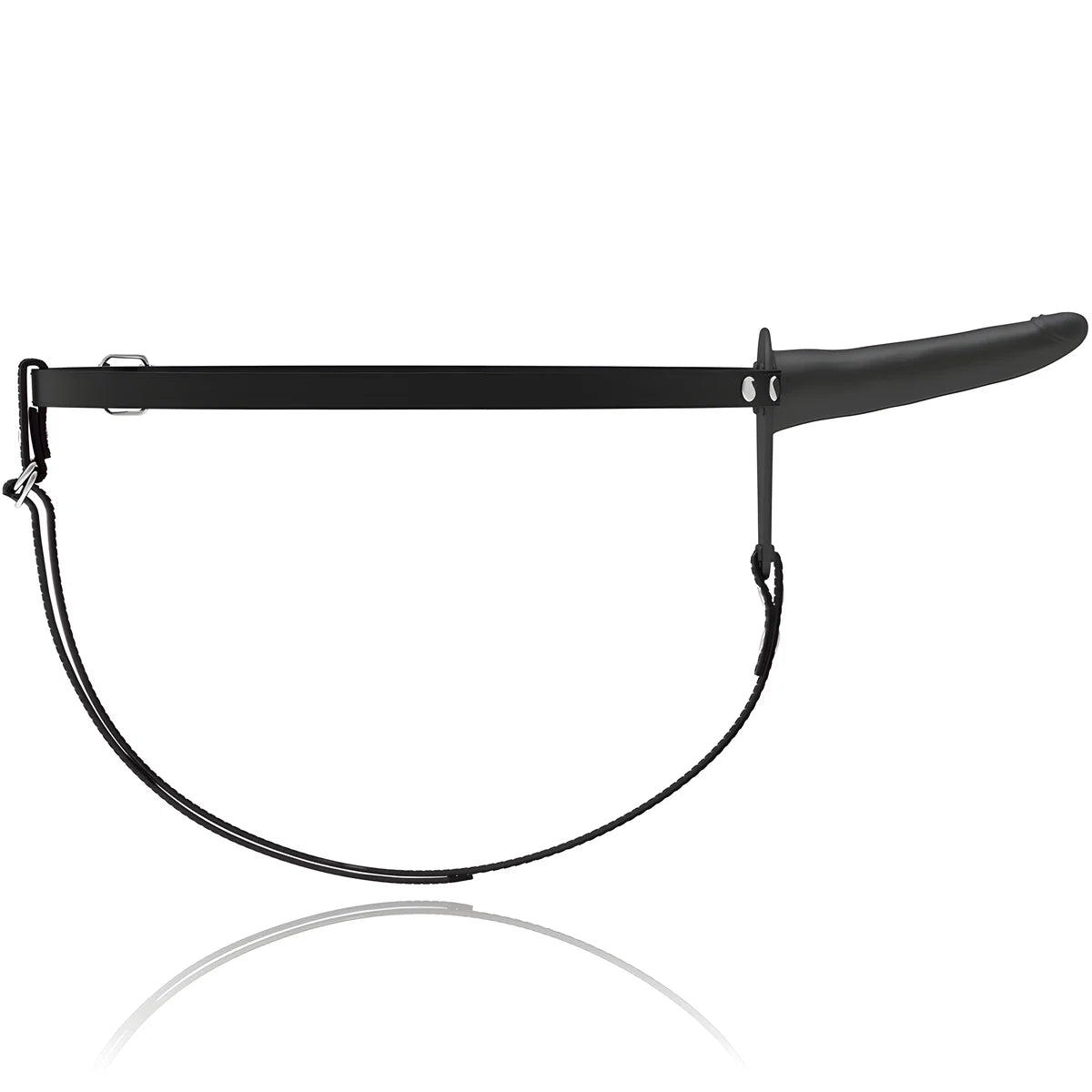 harnais soumis fetish vibrateur en silicone noir 15 cm