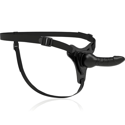 harnais soumis fetish silicone noir realiste 16 cm