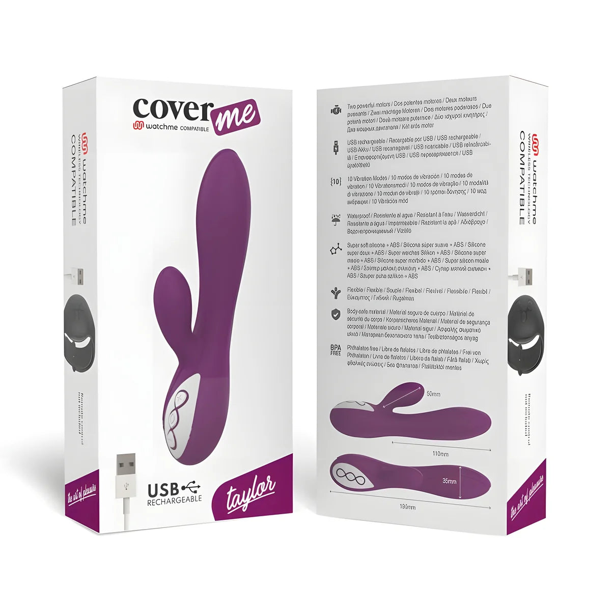 coverme vibrateur taylor compatible avec la technologie sans fil watchme