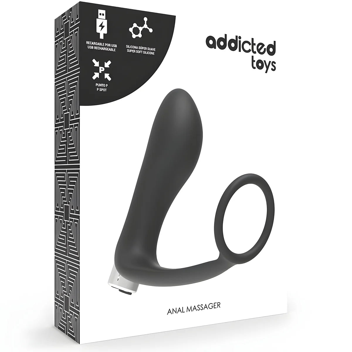 addicted toys vibrateur prostatique rechargeable modele 1 noir