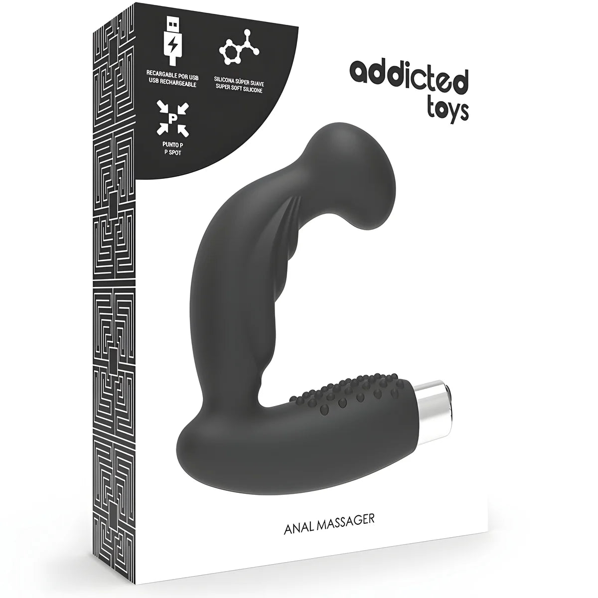 addicted toys vibrateur prostatique rechargeable modele 3 noir