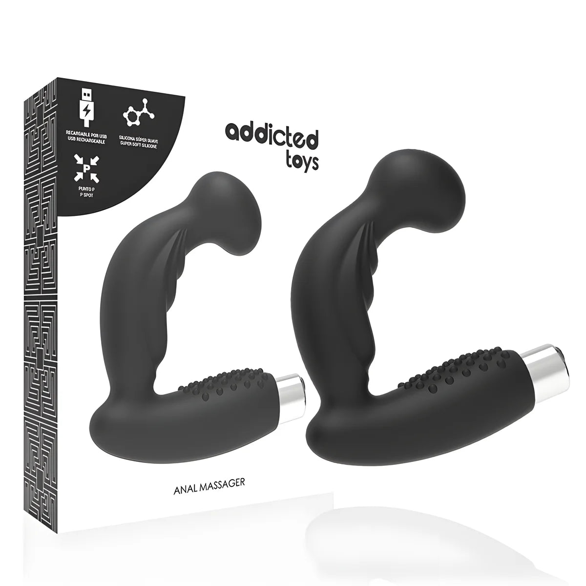 addicted toys vibrateur prostatique rechargeable modele 3 noir