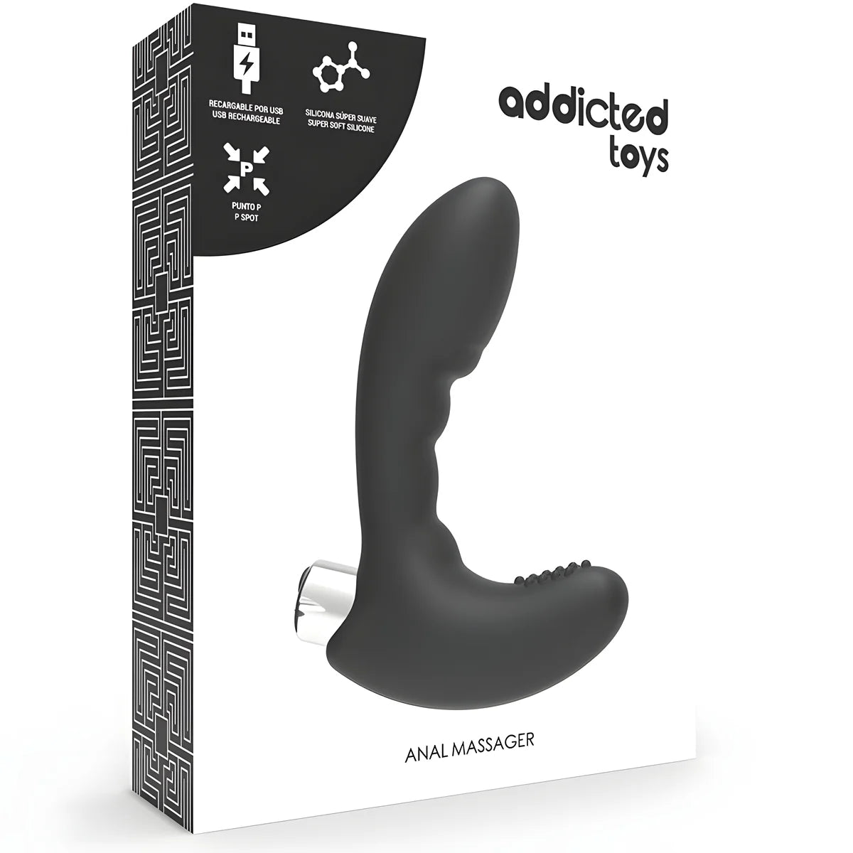 addicted toys vibrateur prostatique rechargeable modele 4 noir