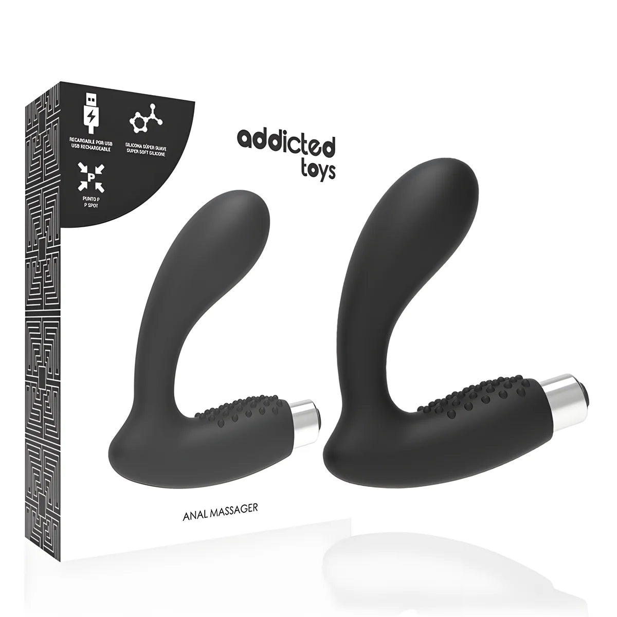 addicted toys vibrateur prostatique rechargeable modele 5 noir
