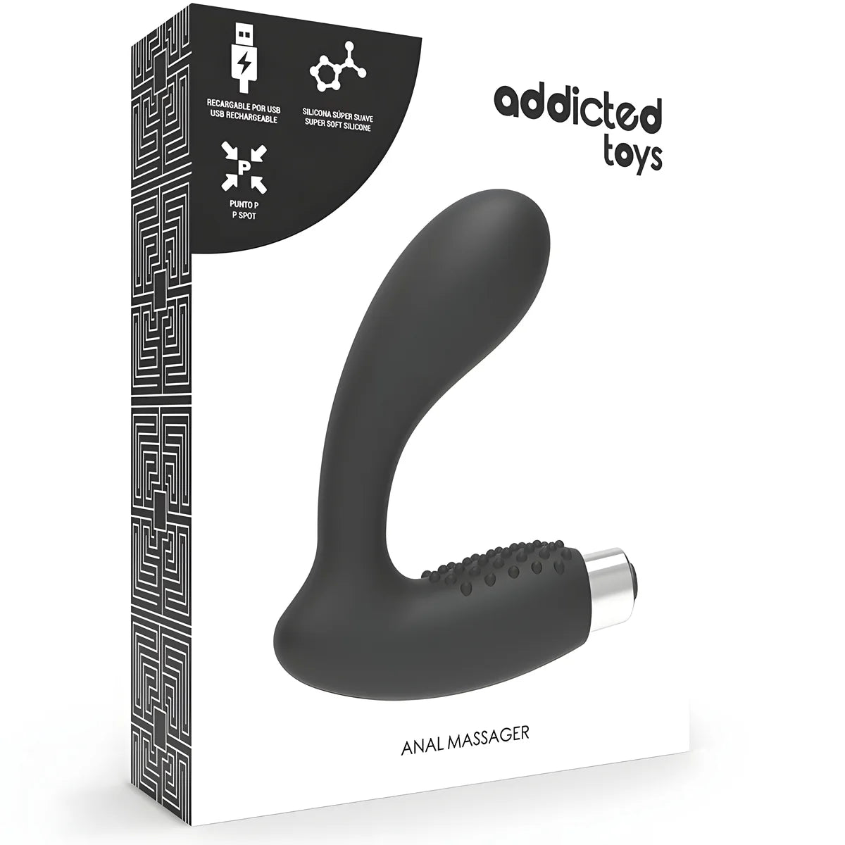 addicted toys vibrateur prostatique rechargeable modele 5 noir