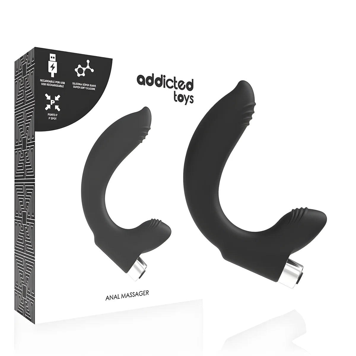 addicted toys vibrateur prostatique rechargeable modele 7 noir