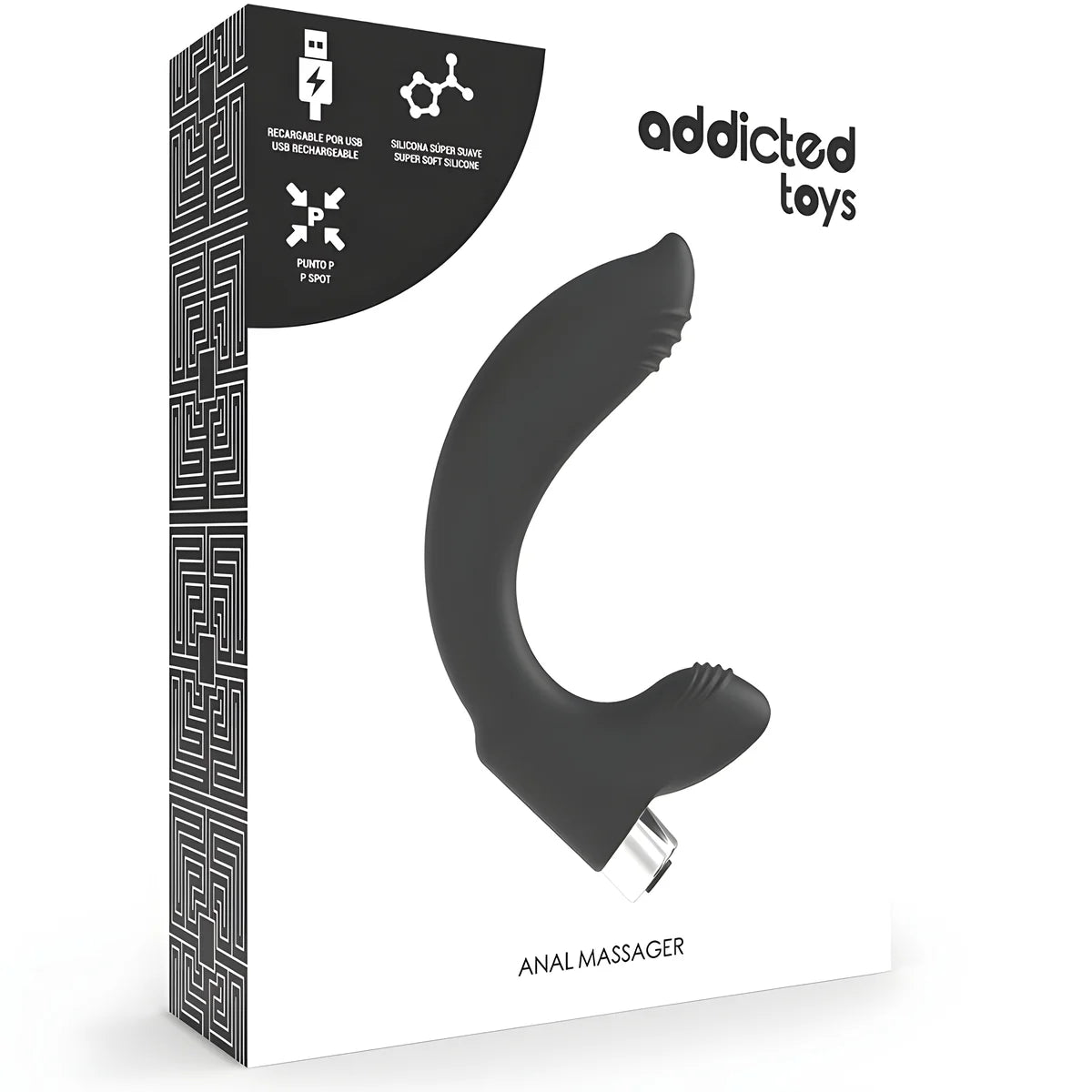 addicted toys vibrateur prostatique rechargeable modele 7 noir