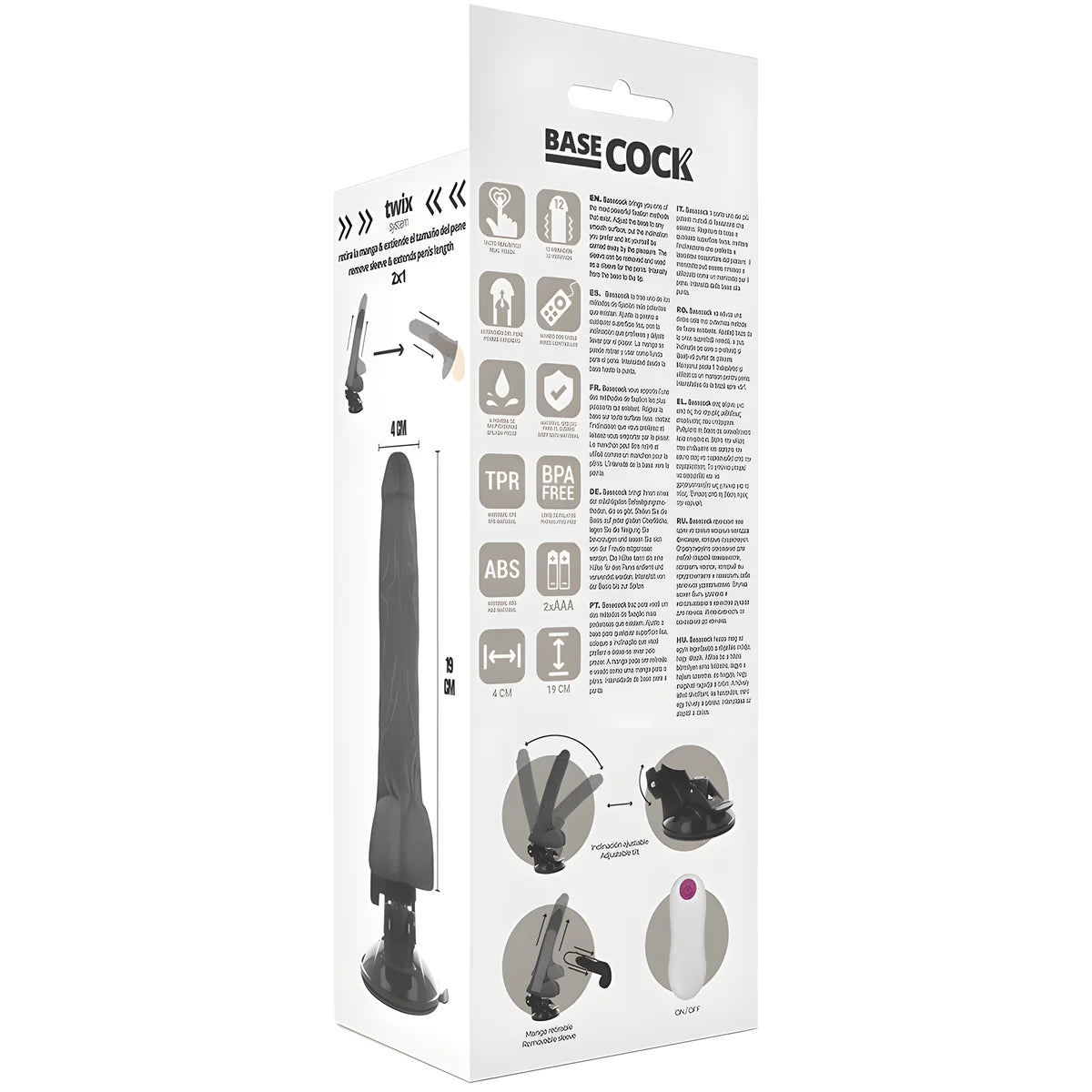 basecock vibrateur naturel realiste telecommande 19 cm o 4 cm