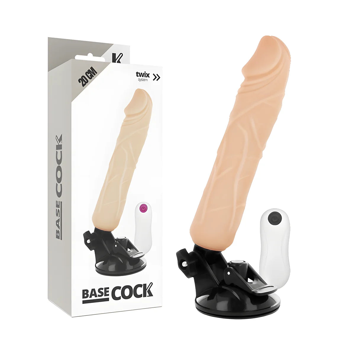basecock vibrateur realiste telecommande naturel 20 cm o 4 cm