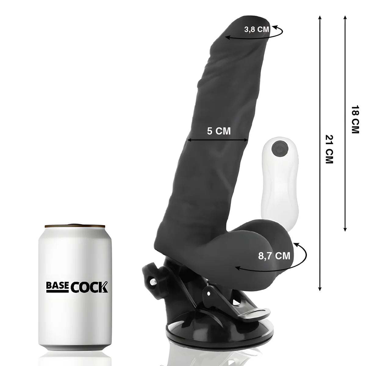 basecock vibrateur articulable telecommande naturel 21 cm o 5 cm