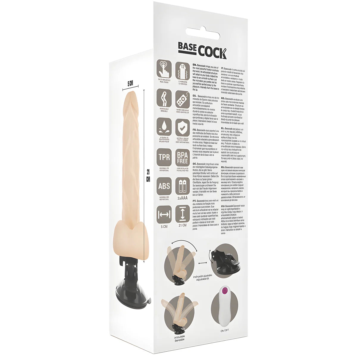 basecock vibrateur articulable telecommande naturel 21 cm o 5 cm