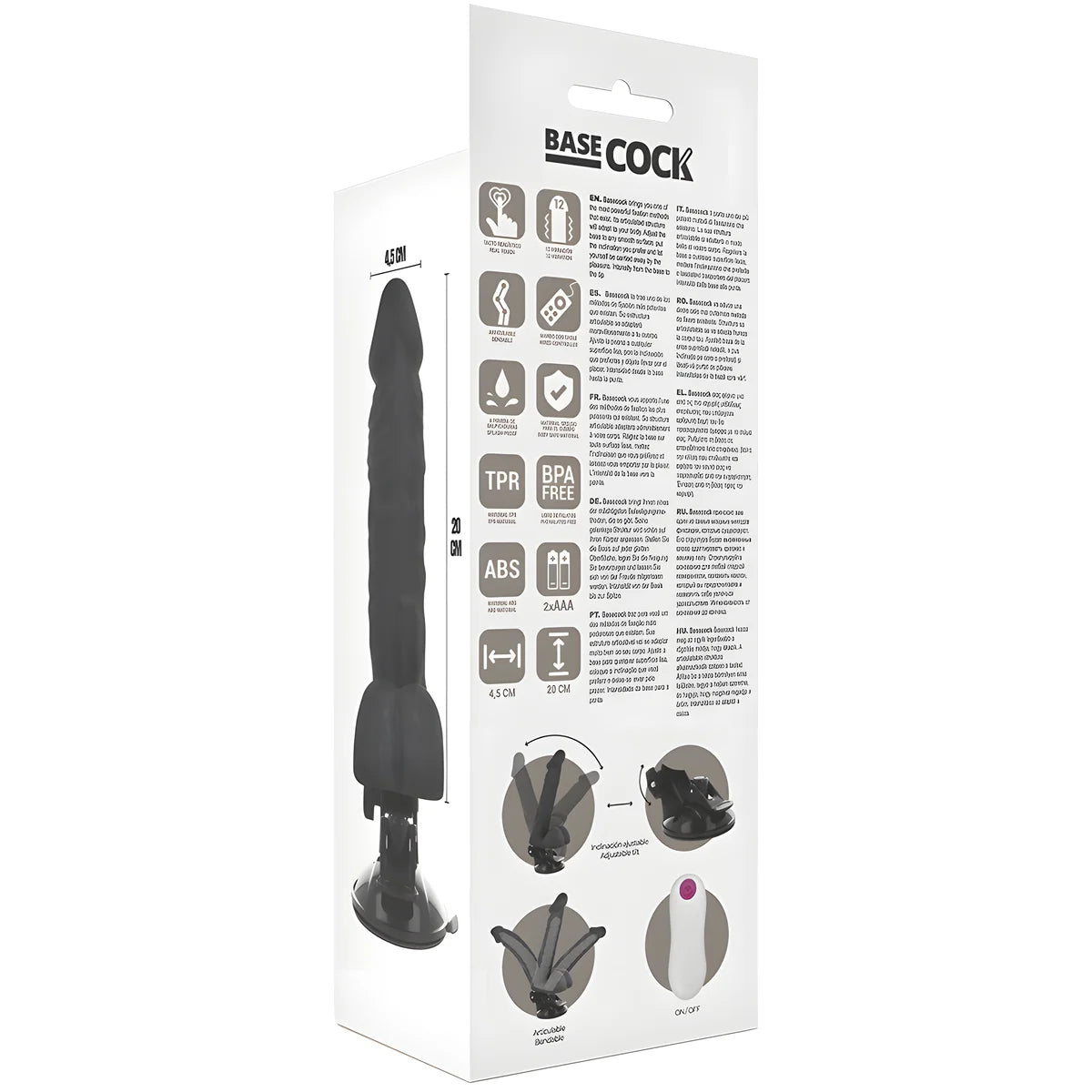 basecock vibrateur articulable telecommande naturel 20 cm o 4 5 cm