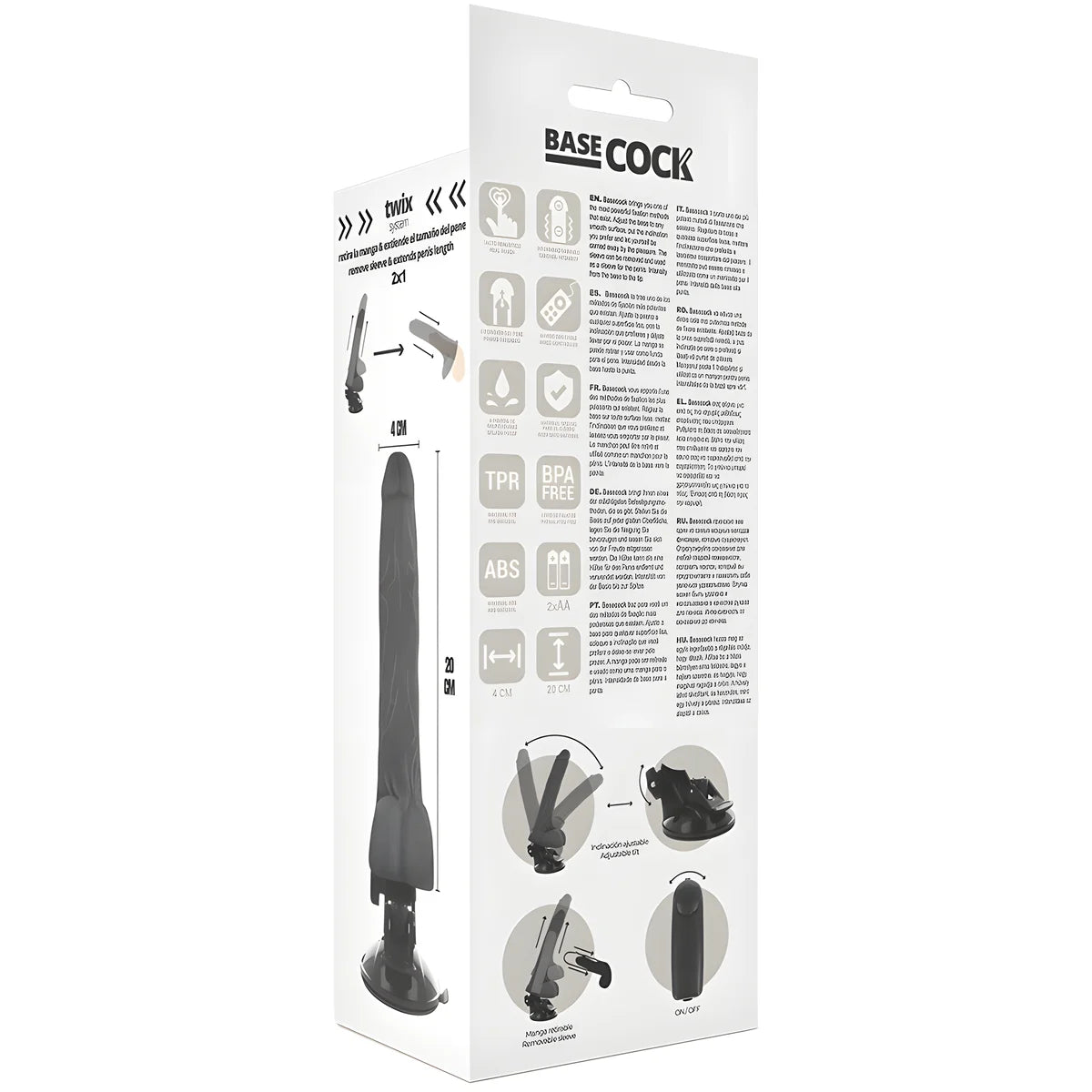 basecock vibrateur naturel realiste telecommande avec testicules 20 cm o 4 cm